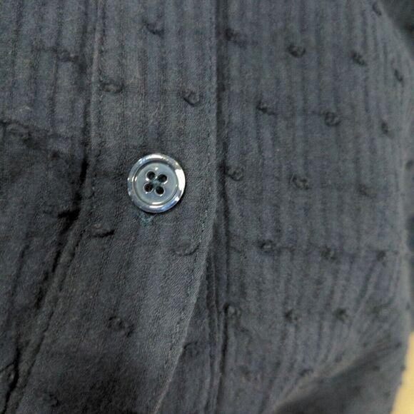 Folk by Hansel Basel Anthro Womens Square Neck LS Mini Dress Size M Navy Cottage - Picture 7 of 12